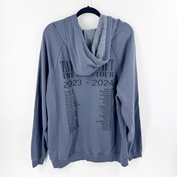 ✅ Taylor Swift The Eras Tour Official Merch Blue Navy Hoodie Sweatshirt Large - Picture 3 of 7